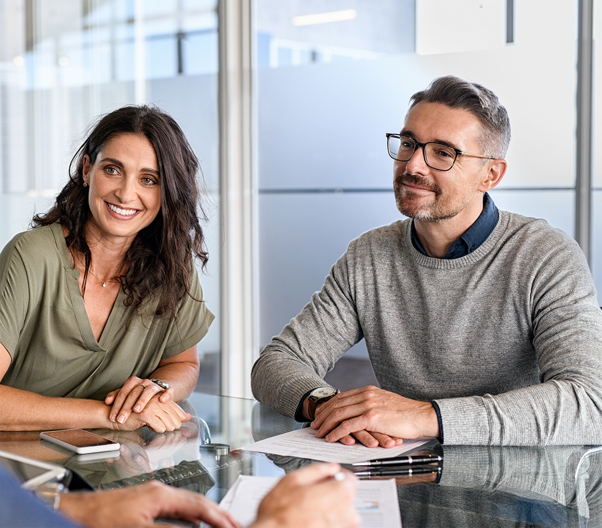 Two people at a consultation